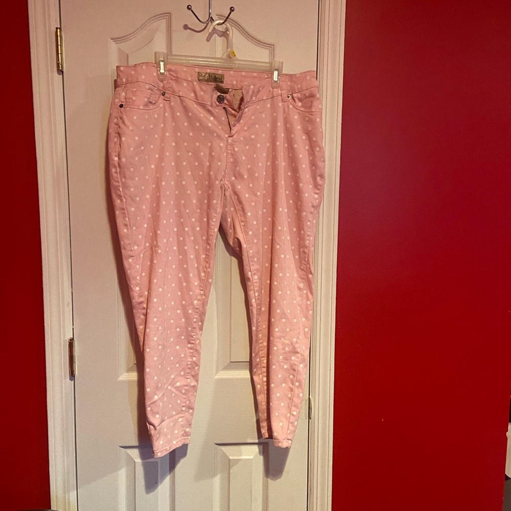 Pink polka dot pants